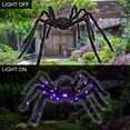 thumbnail image 6 of 2Pcs Halloween Hairy Spider Outdoor Decorations,Light-up LED Eyes Scary Spider Fake Large Spider Hairy Spider Props for Halloween Yard Decorations Party Outdoor and Outdoor Decor Black 35.4inch, 6 of 9