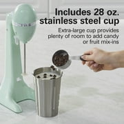 Hamilton Beach DrinkMaster Drink Mixer, Milkshake Maker & Milk Frother with Steel Cup, 28 oz, Mint