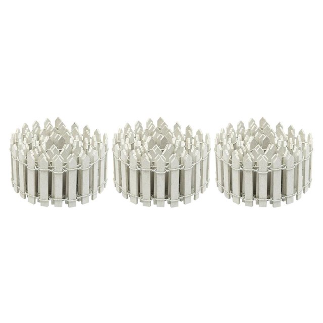 Valla de madera en miniatura Toystoory adorno para maceta granja jardín barrera decorativa interior Blanco 100 x 5 cm