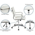 thumbnail image 4 of Flash Furniture Stiles Work From Home Kit - White Adjustable Computer Desk, LeatherSoft Office Chair and Side Handle Locking Mobile Filing Cabinet, 4 of 11
