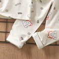 thumbnail image 4 of TOWED22 Winter Outfit for Infant Toddler Long Sleeve Print Round Neck T-Shirt Fleece Pants 2Pcs Warm Clothes Set(Light Gray,18-24 M), 4 of 6