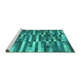 thumbnail image 2 of Ahgly Company Machine Washable Indoor Round Abstract Turquoise Blue Contemporary Area Rugs, 5' Round, 2 of 4
