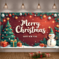 thumbnail image 6 of Colorful Design Merry Christmas Banner Festive Theme Holiday Decoration Snowman for Party Celebration Family Gathering Friends Reunion, 6 of 9