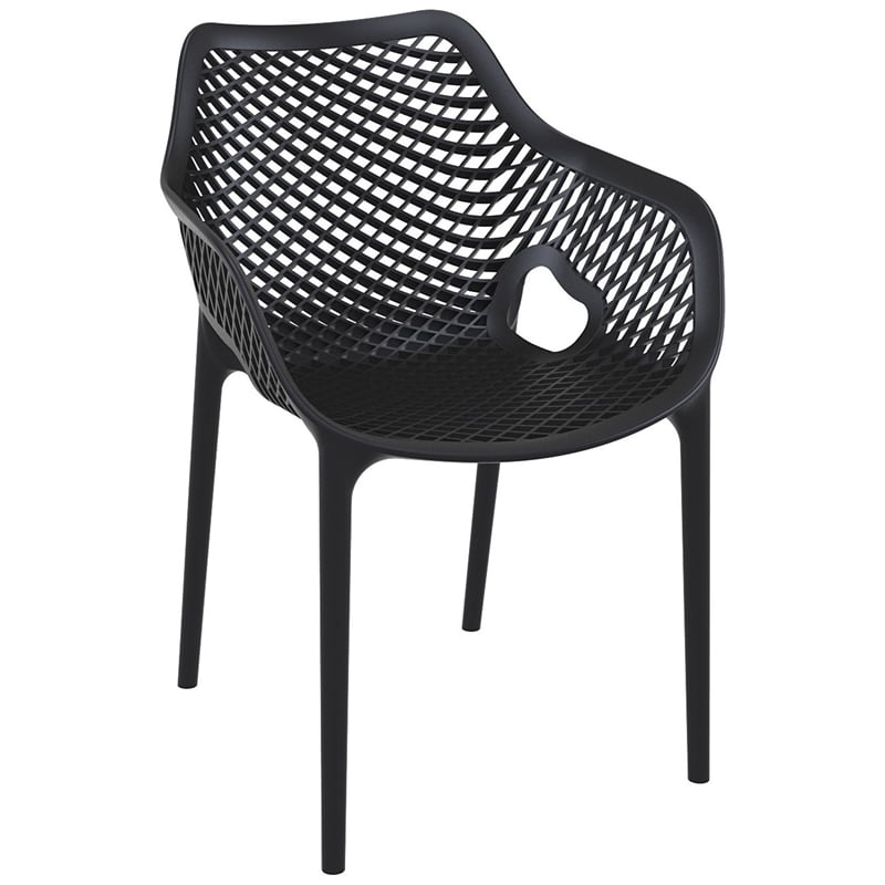 Siesta Air XL 9-Piece Black Extendable Dining Set with Stackable Chairs