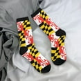 thumbnail image 7 of Women Crew Graphic Print Tube Socks Maryland Flag Pattern Design Ladies Socks, 7 of 7