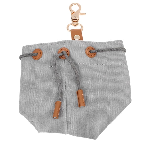 Soimiss Portable Grey Canvas Dog Bag with Drawstring for Outdoor Training