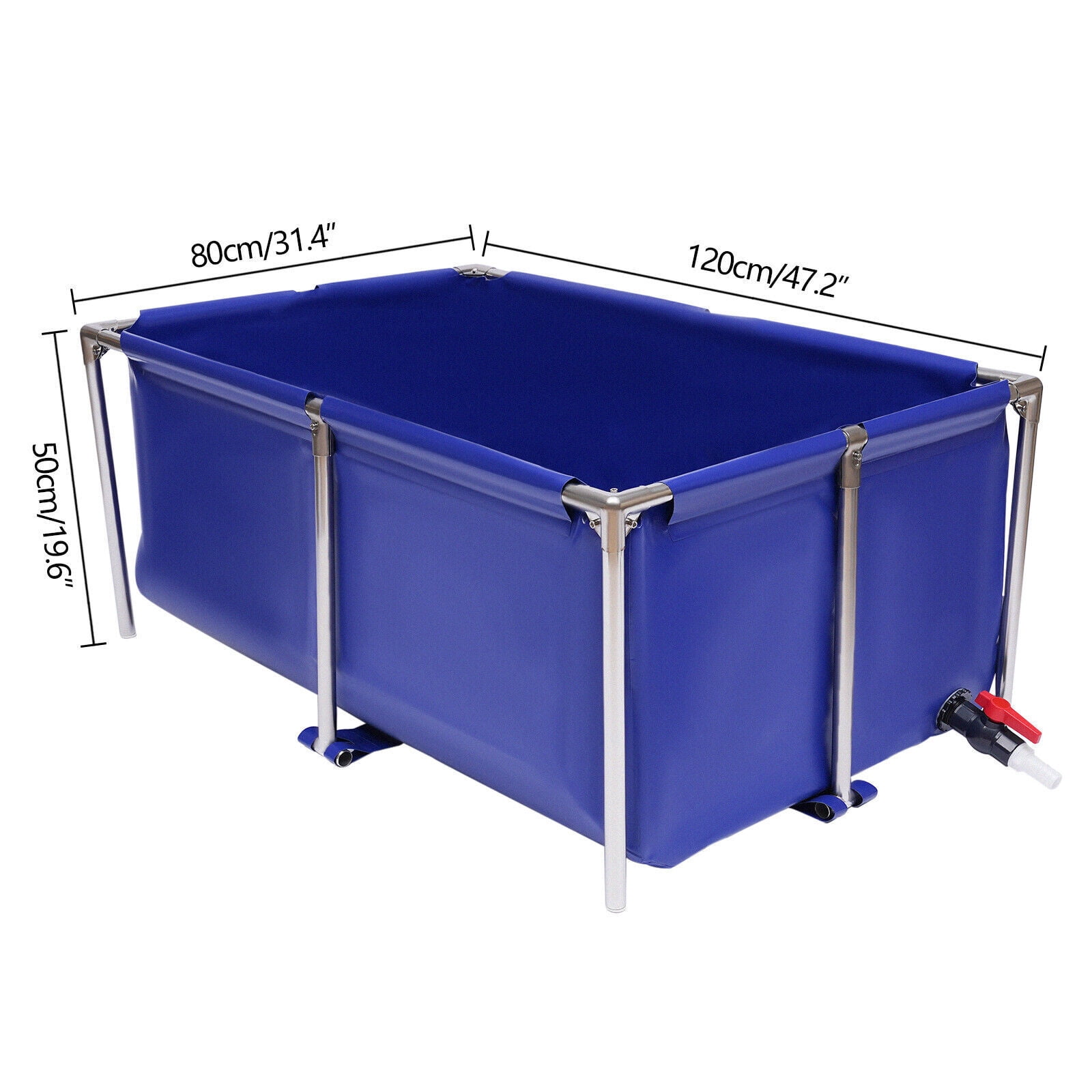Canvas Fish Pond Pool,Fish Pond Liner,Durable Framed Above Ground Fish Pond Pool with Thickened PVC Liner for Fish Farming, Aquatic Breeding & Backyard Water Gardens (47 FT, Leak-Proof Design)