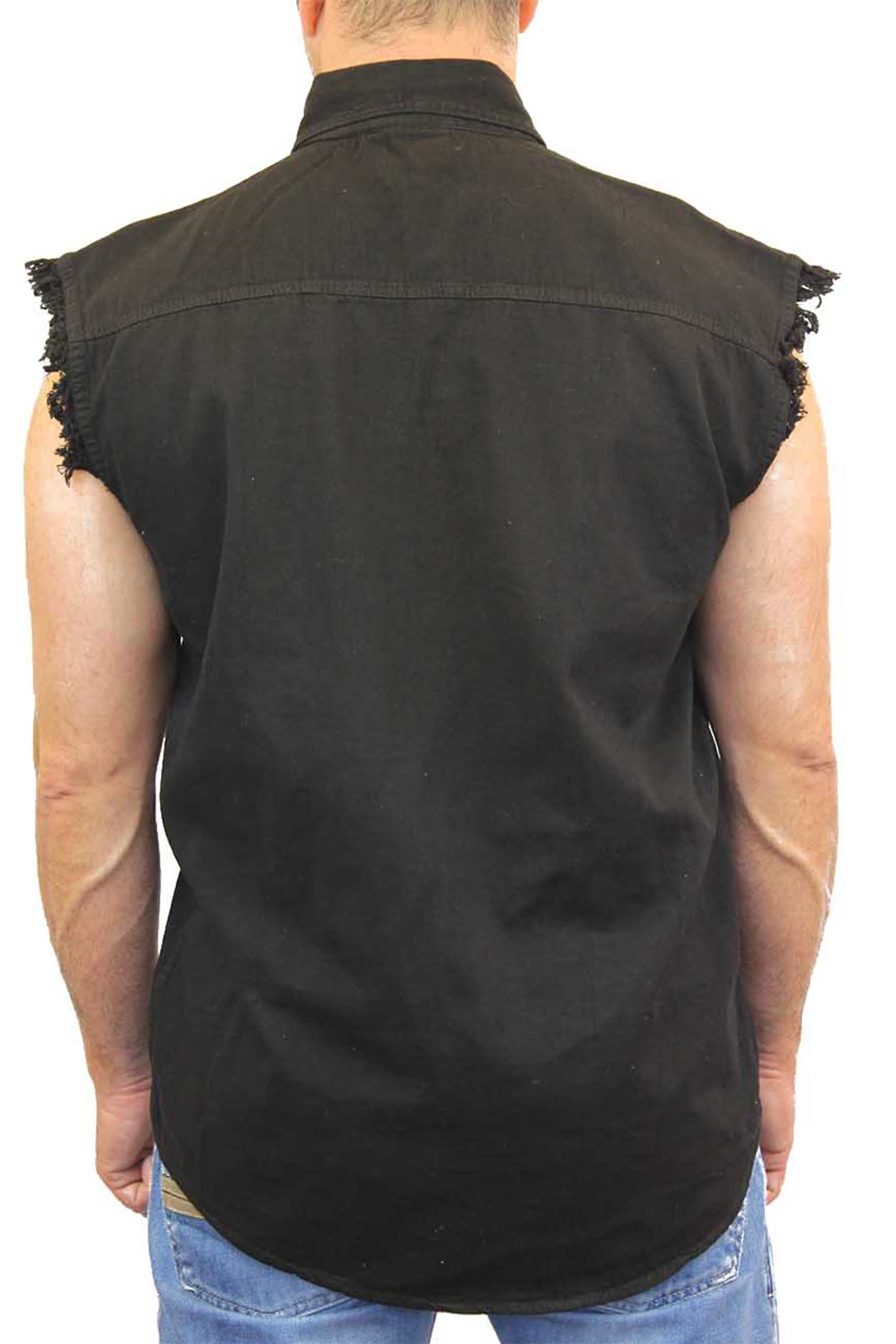 mens sleeveless denim shirt for sale