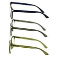 thumbnail image 3 of 3 Pairs Round Lightweight Reading Glasses - Translucent Clear Spring Hing Reades Men Women 7019 +3.00, 3 of 3