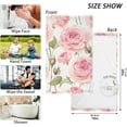 thumbnail image 3 of Dreamtimes Pink Rose Flower Floral Cotton Towels Set 2 Pcs Absorbent Hand Towel Face Towels Kitchen Towels Bath Towels for Bathroom Laundry Room Kitchen 16 x 28 Inches, 3 of 7