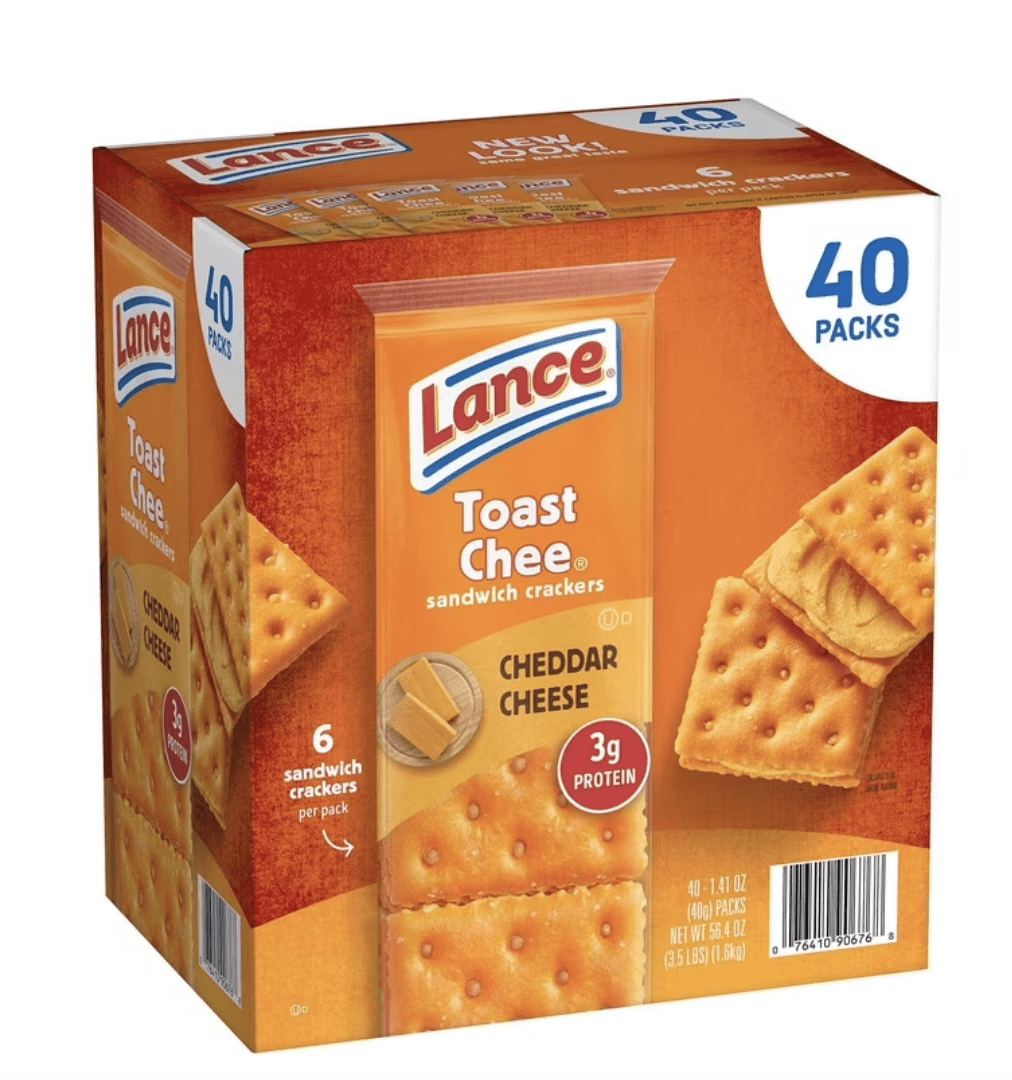 Lance ToastChee Cheddar Cheese Crackers 1.41 oz. 40 pk. Bulk
