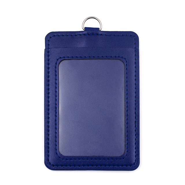 GOGO 10Pcs Vertical Horizontal 2-Sided PU ID Card Badge Holder Pouch Stock Case-vertical blue-10 Packs
