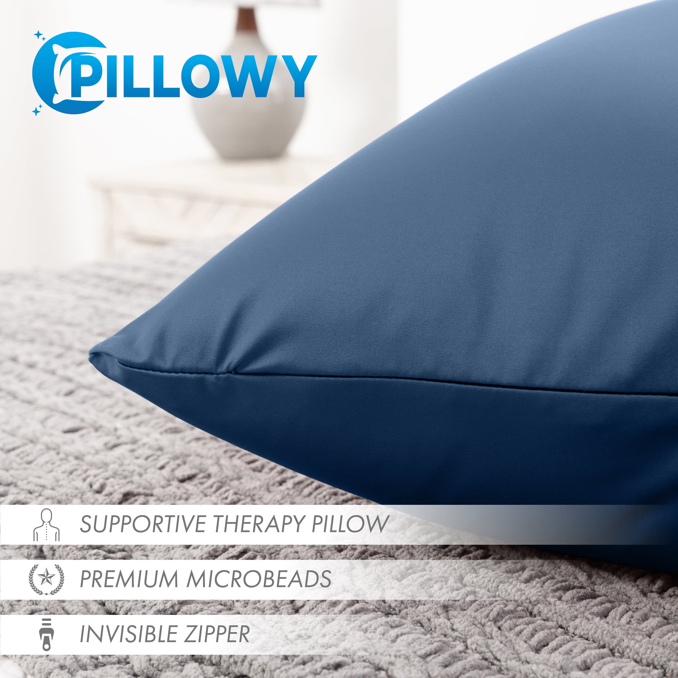 24" x 24" Throw Pillow – Dark Slate Grey: 1 PCS Luxurious Premium Microbead Pillow With 85/15 Nylon/Spandex Fabric. Forever Fluffy, Outstanding Beauty & Support. Silky, Soft & Beyond Comfortable