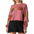 thumbnail image 1 of Sudadera de Halloween con Lentejuelas para Mujer, Larga, Purpurina Brillante, Calabaza, Fantasma, Suéter Feo de Halloween. Color Rubor XL, 1 of 10
