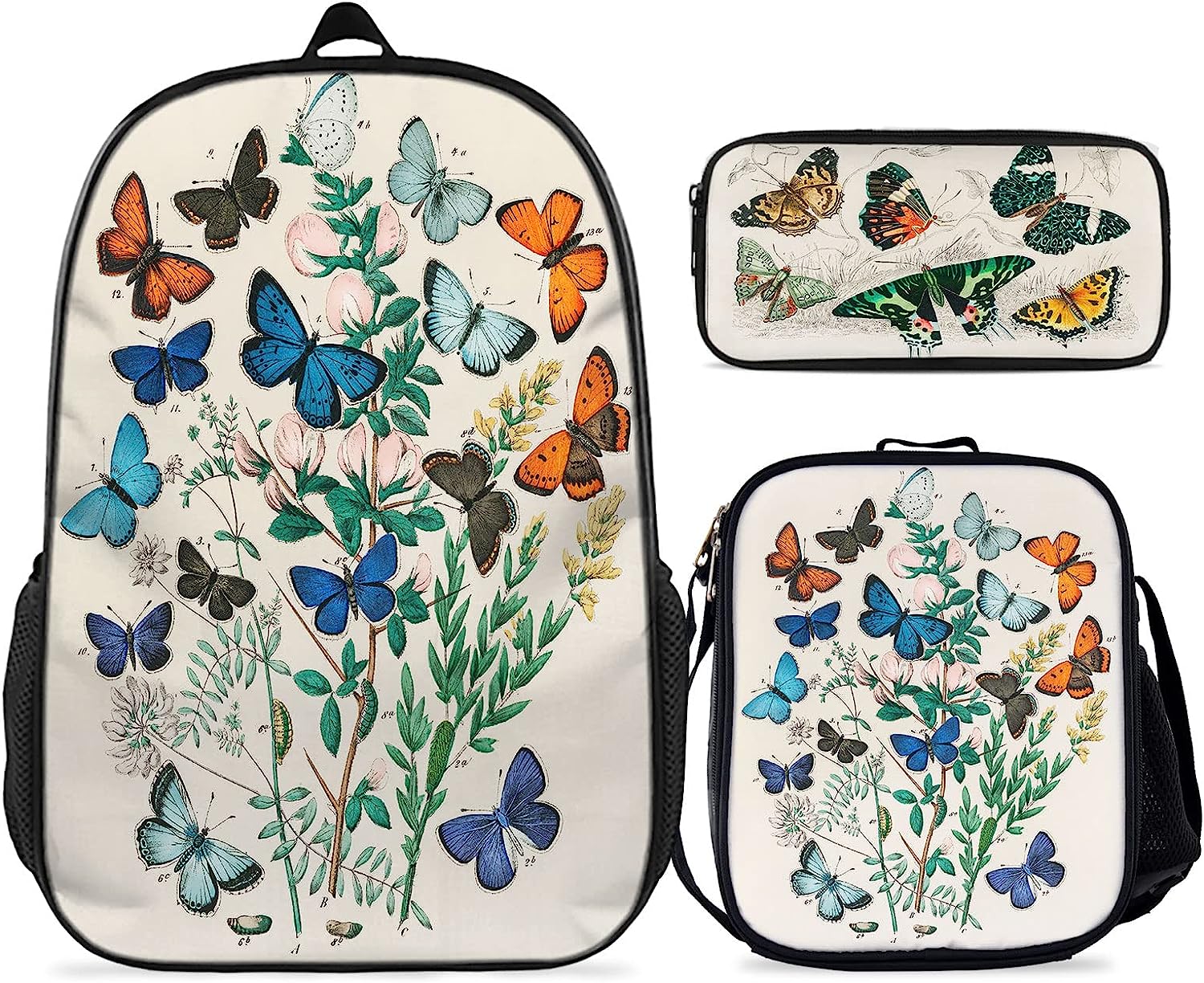 Butterfly Backpack, Butterfly Backpack For Girls Bundle 3 Pieces for