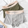 thumbnail image 4 of zeranth Men Underwear Patchwork Color Elastic Wide Waistband Mid-rise Panties 3D U-convex Mesh Inner Breathable Shorts Briefs, 4 of 7