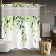 thumbnail image 5 of Eucalyptus Leaf No Hooks Shower Curtain with Snap-in Liner Watercolor Vintage Sage Green Leaves Rustic Shower Curtains for Bathroom, Waterproof, Easy Install, Washable 72"x72", 5 of 9
