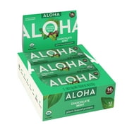 ALOHA Plant Based Protein Bars, Chocolate Mint, 14g Protein, 12 Ct
