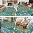 thumbnail image 6 of Turkish Flower Washable Living Room Rugs 5'x7', Vintage Abstract Low Pile Throw Large Area Rugs Non-Slip Sturdy Edge Binding Carpet for Dining Room Bedside Kitchen, 6 of 9