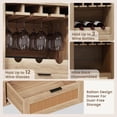 thumbnail image 7 of EROMMY Wine Bar Cabinet, 51" Rattan Sideboard Buffet Cabinet with Wine Rack and Cup Holders, Natural Oak, 7 of 7