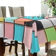 thumbnail image 5 of Yayeee Tablecloths 60" x 60" Rectangle Wrinkle Resistant Party Table Cover, Colorful Checkered Pattern, 5 of 8