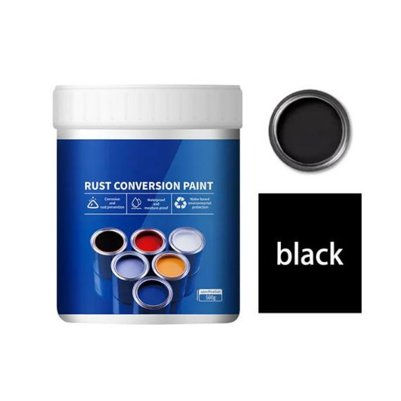 Water-based Rust Inhibitor Industrial Paint, Water-Based Metal Rust Inhibitor Multi-color Industrial Paint 4-in-1Rust Preventive (Black)
