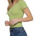 thumbnail image 3 of Simply Fashion Women’s Short Sleeve V- Neck Cotton Spandex Crop Top,Grape,Medium, 3 of 4