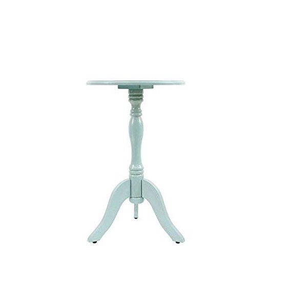 Decor Therapy Simplifier Table d'Accent Piédestal, Bleu Glacé Antique