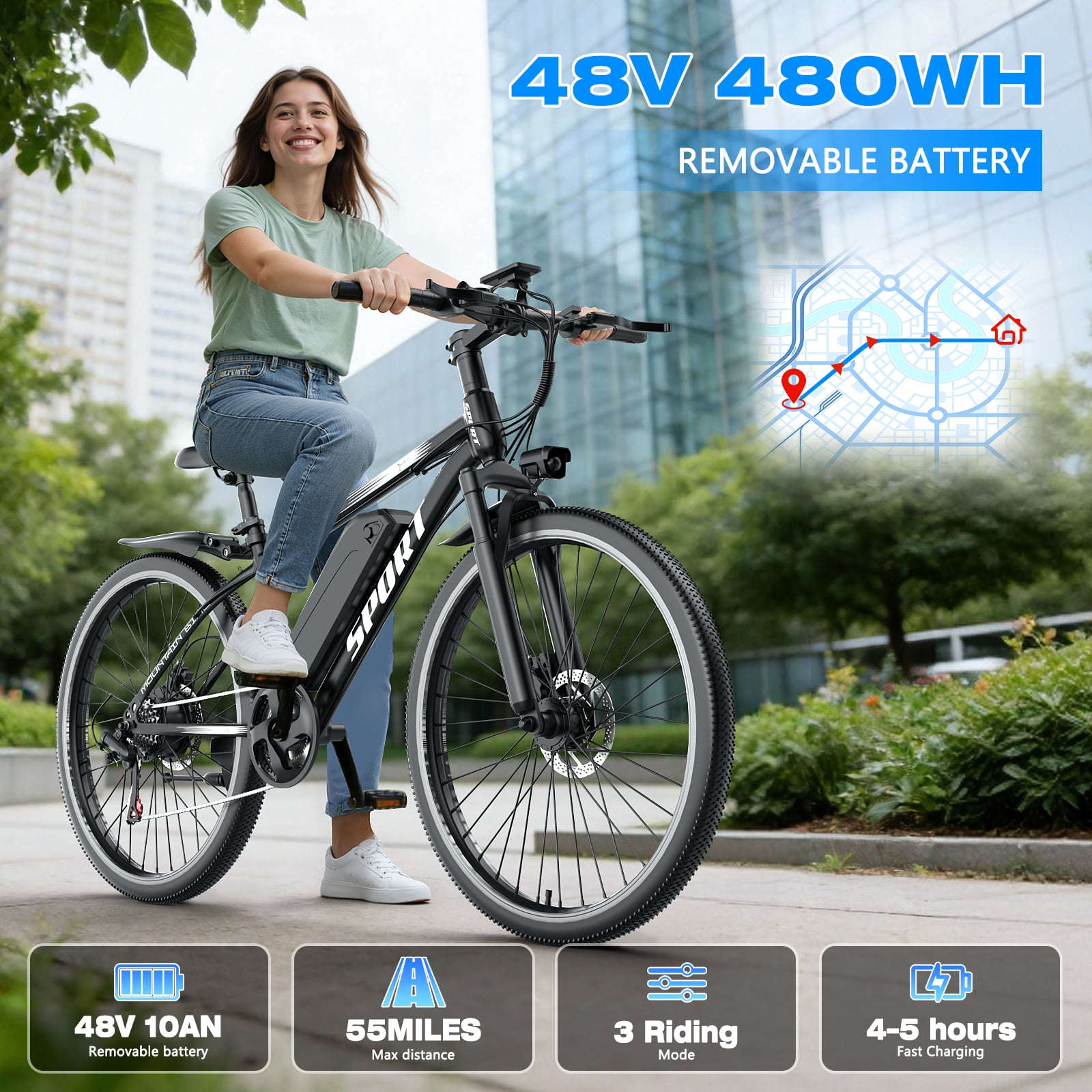 ASKGO Electric Bike for Adults 26