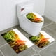 thumbnail image 1 of ABPHQTO Las plántulas húmedas verdes jóvenes frescas que acaban de germinar lentamente se elevan por encima del suelo 3 piezas Alfombra de baño Alfombra de contorno y tapa de inodoro, 1 of 2