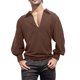 thumbnail image 1 of Camisas De Sport Para Hombre Camisa de manga larga con solapa de color sólido informal retro cómoda holgada para hombre (Brown, XL), 1 of 7