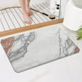 thumbnail image 4 of White Gray Rose Gold Marble Pattern Bathroom Rugs Mat,Non Slip Microfiber Bathroom Rug,Rubber Backing,Soft Bathroom Mats for Bathroom Floor,Tub and Shower,17x27in(43x68cm), 4 of 5