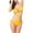 Yellow, variant on Wyobmus One Piece Swimsuit for Women Criss Cross Halter Neck Swimwear Cut Out Bathing Suit High Cut Thong Green