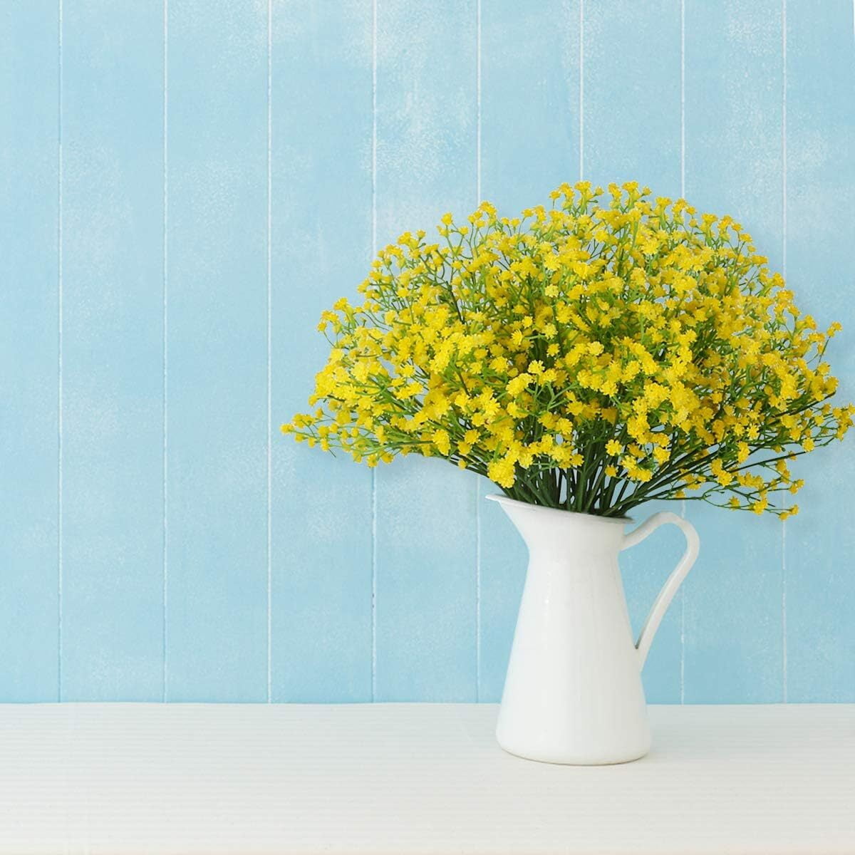 GoXteam 12 Pcs Baby Breath/Gypsophila Artificial Fake Silk Plants Wedding Party Decoration Real Touch Flowers DIY Home Garden (White)