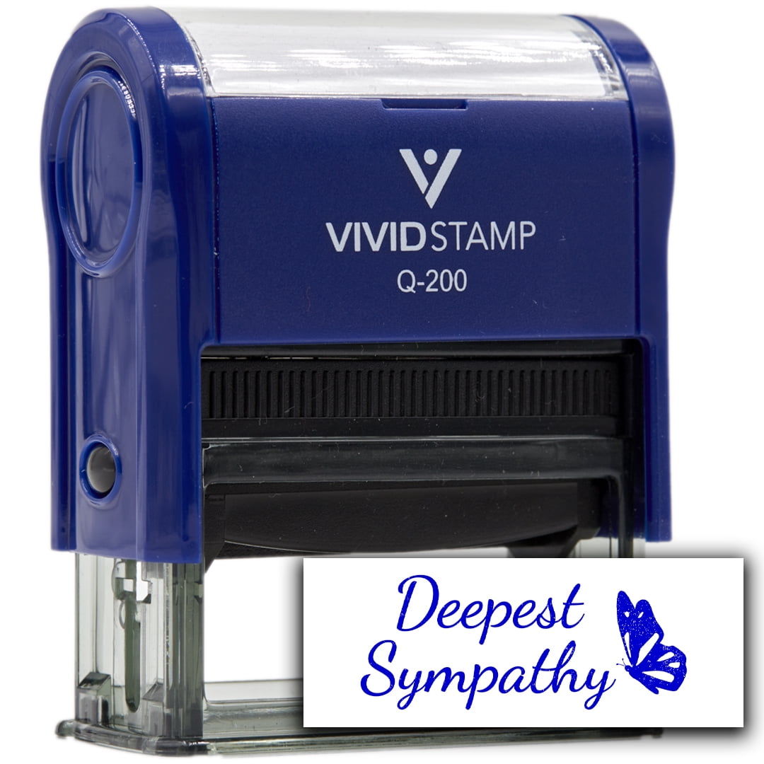(3 pack) All Quality Deepest Sympathy Self-Inking Rubber Stamp | Family & Friends | Novelty Homely Stamps (Blue Ink) - Q-400
