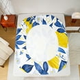 thumbnail image 5 of Manfei Lemon Full Size Sheets,Summer Fruit Bed Sheets,Yellow Blue White Sheet Sets For Teens,Microfiber Bedroom Decor,4-Piece, 5 of 7