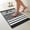 Black, variant on Striped Thick Fluffy Microfiber Bathroom Rug, Non Slip Latex Absorbent Gradient Stripe Bath Mat for Shower Entry Floor