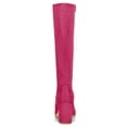 thumbnail image 5 of BLISSFUL STEP Valentine's Women's Knee High Boots Side Zipper Faux Suede Block Chunky Heels Hot Pink 9.5, 5 of 7