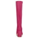 thumbnail image 4 of Botas hasta la rodilla Allegra K Tacón grueso Cremallera lateral Punta redonda Rosa caliente 41, 4 of 7