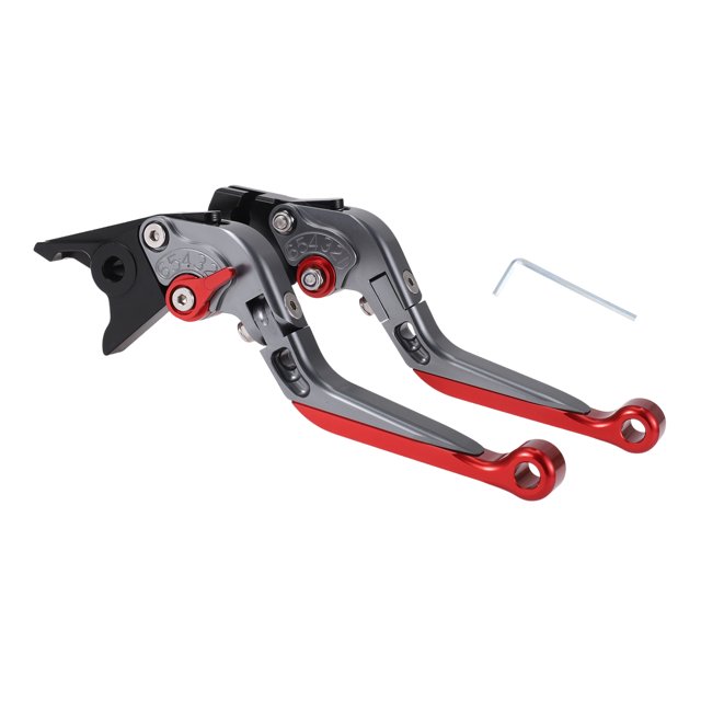 Palancas de freno y embrague cortas y largas para Yamaha YZF R1 99-01, ajustables en 6 posiciones, palanca de freno de motocicleta de aleación de aluminio, mango de titanio con extremo rojo