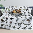 thumbnail image 4 of Dinosaur Blanket for Boys Soft Warm Flannel Blankets, Kid Full Season Lightweight Cozy Fuzzy Blanket, Plush Blanket for Couch, Bed, Sofa, Unique Gifts for Jurassic Dinosaur Fans Can Read 50x60 Inches, 4 of 6