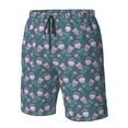 thumbnail image 4 of Logiee Tulips Flowers Print Mens Swim Trunks Quick Dry Board Shorts,Breathable Hawaii Beach Shorts Swimwear Bathing Suits-Large, 4 of 6