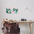 thumbnail image 2 of Stupell Industries Cropped Tropical Plant Leaves Pink Geometric Pop Wall Plaque by Patricia Pinto, 2 of 6