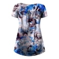 thumbnail image 3 of DailyTrove Women's Butterfly Print V-Neck Tunic - Short Sleeve Casual Top, Whimsical for Garden & Outings, 3 of 4