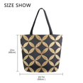 thumbnail image 5 of FORMRS Womens Canvas Tote Bag with Zipper Inner Pocket Shoulder Handbag, Black Geometric, 5 of 7