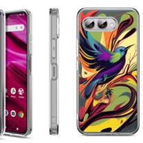 Shockproof Phone Case for T-Mobile Revvl 8, by OneToughShield - Abstract Bird