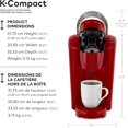 thumbnail image 4 of Cafetière à Portion Individuelle Keurig K-Compact Reconditionnée (Bonne) - Rouge, 4 of 4