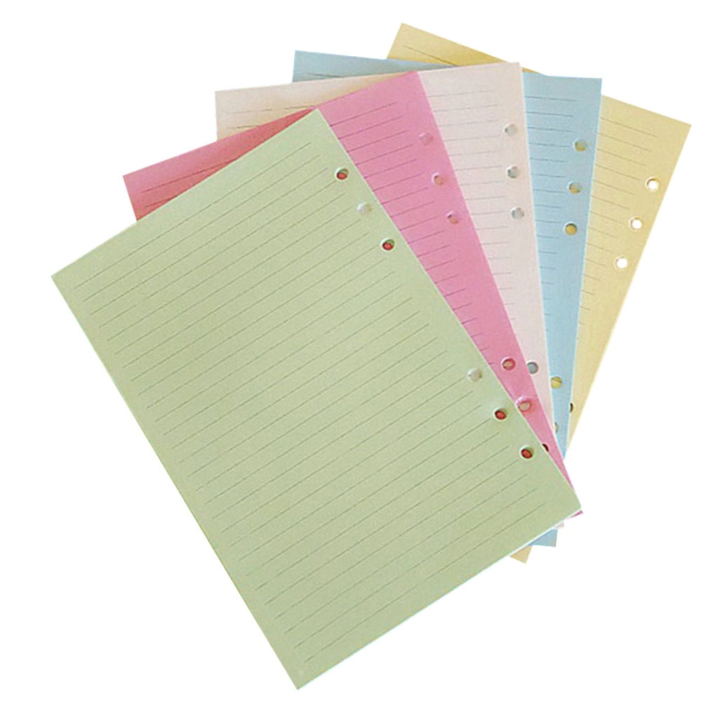 Raindrops 100 Pcs A5 Loose-Leaf Refill Paper for Notebooks, Travel-Friendly Colorful Writing Sheets