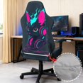thumbnail image 3 of SCRAWLGOD Cyberpunk Cat Print Black 4 PCS Gaming Chair Covers Slipcovers with Armrest Covers Computer Chair Cover Stretchable Gamer Chair Cover Cat Scratch Proof, 3 of 7
