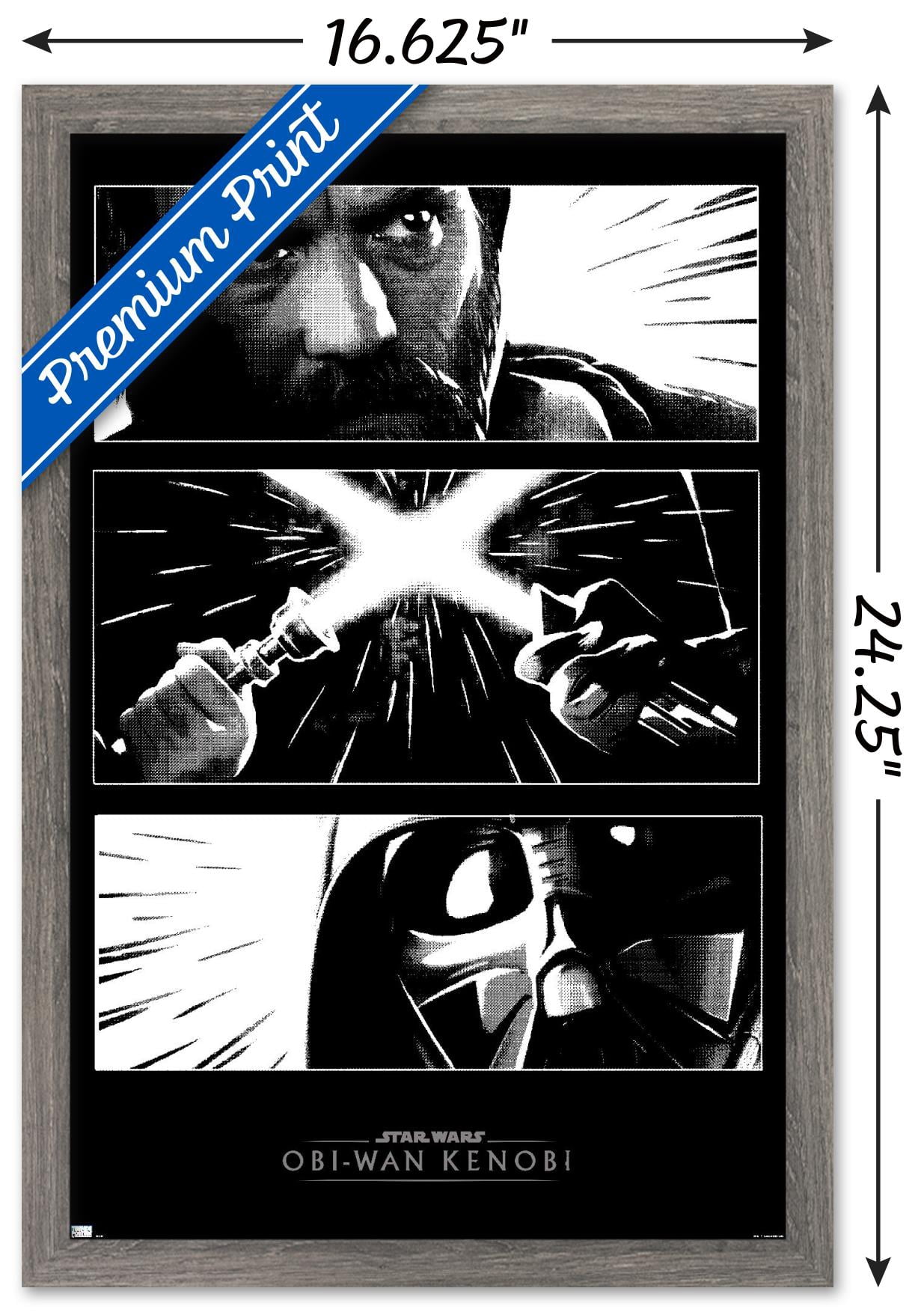 Star Wars: Obi-Wan Kenobi - Panels Wall Poster, 14.725" x 22.375" Framed